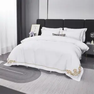 Homeko Hotel Gold Embroidered Bedding Set