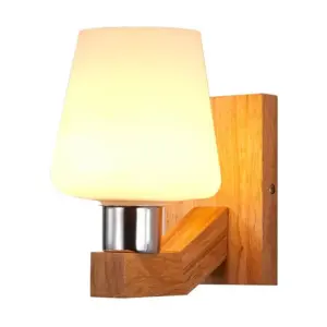 ScandiLicht - Modern glass and wooden wall lamp