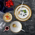 0 gold inlay dinnerware collection ceramic plate and bowl with gold edge tableware white and black dinner 2a94222f 17f9 4eb0 bec2 b41b086c0be3