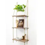 1 2 3 Tier Rustic Wooden Hanging Rope Shelf Handmade Solid Wood Floating Shelves Home Decorative