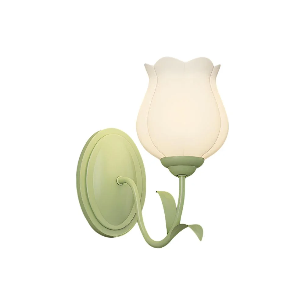 1/2 Light Flower Glass Three Step Dimmable Green Wall Lamps -  - #tag1#