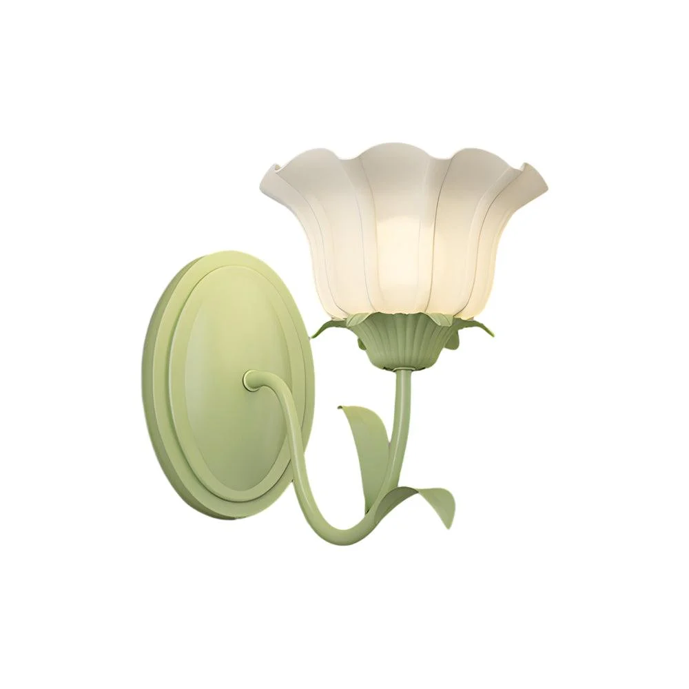 1/2 Light Flower Glass Three Step Dimmable Green Wall Lamps -  - #tag1#