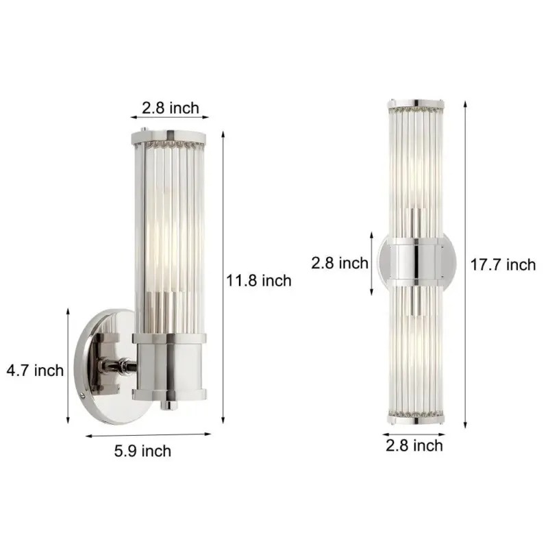 1 2 Light Modern Wall Lamp with Cylindrical Glass tag1