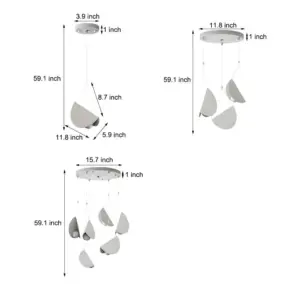 1/3/6-Light Minimalist Line White Glider Pendant Light