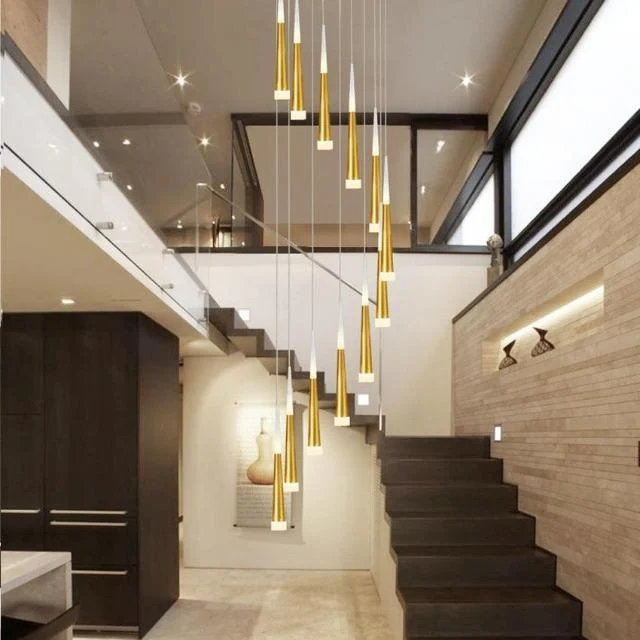 1 36 Heads Led Stairs Pendant Lights Modern Aluminum Acrylic Lampbody Hang Lamp Living Dining Room 51e8750e 3149 4ca9 Bdec B8f8dde3ae90