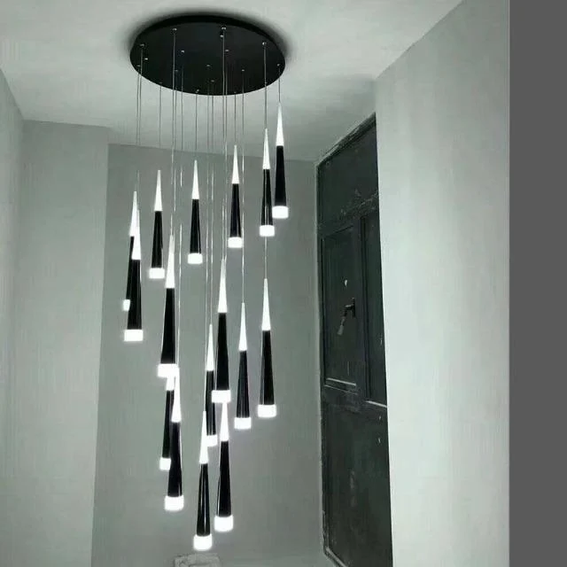 1 36 Heads Led Stairs Pendant Lights Modern Aluminum Acrylic Lampbody Hang Lamp Living Dining Room 935945eb 94e0 4ec8 88be 497a65786e85