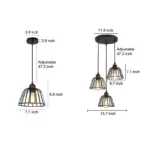 1 3 Light Black Small Iron Cage LED Industrial Style Retro Chandelier tag1