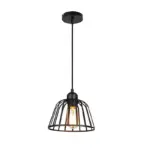 1 3 Light Black Small Iron Cage LED Industrial Style Retro Chandelier tag1