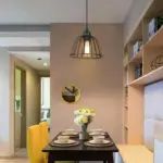 1 3 Light Black Small Iron Cage LED Industrial Style Retro Chandelier tag1