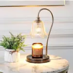 1 Light Candle Warmer Table Lamp with Glass Shade tag1