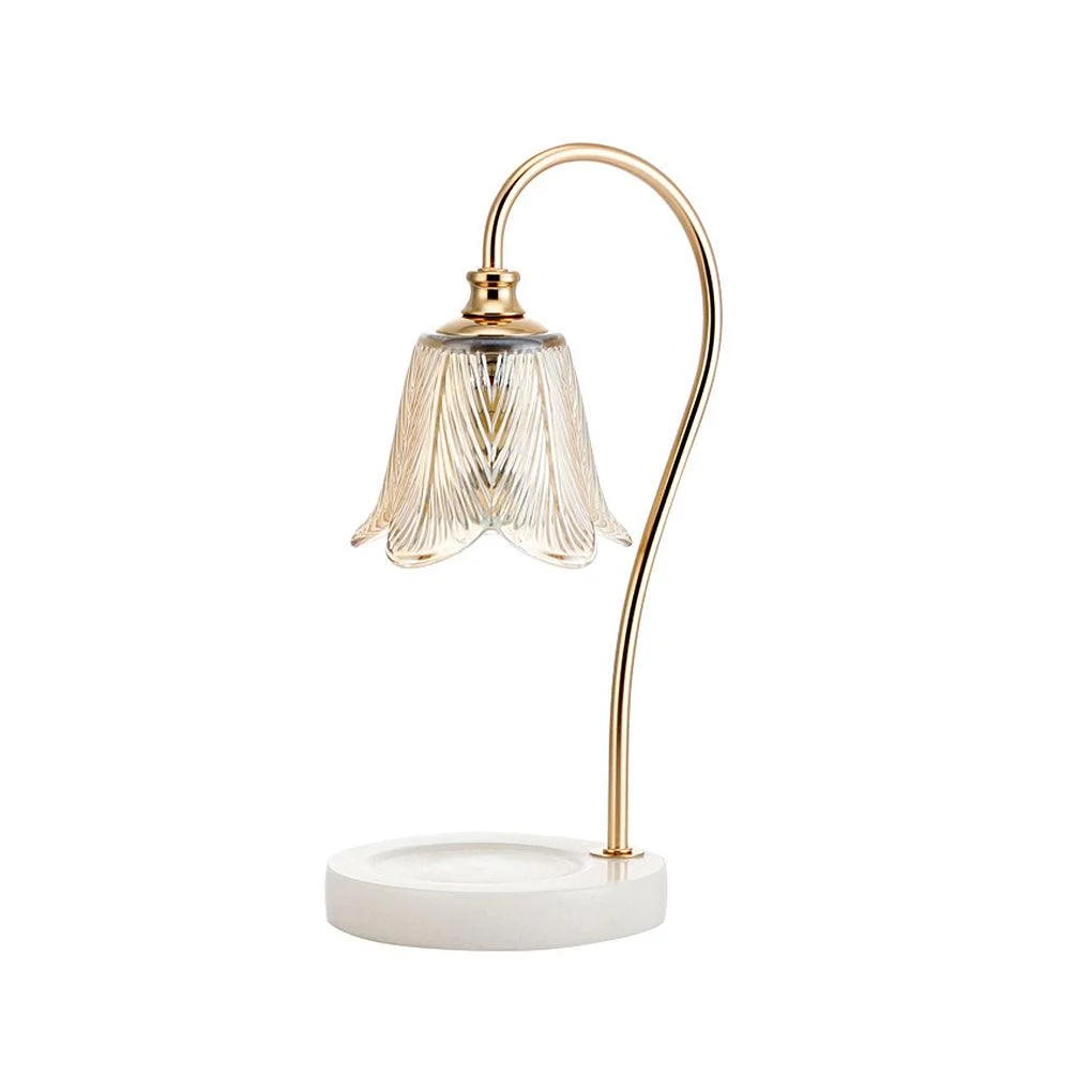 1-Light Candle Warmer Table Lamp with Glass Shade -  - #tag1#