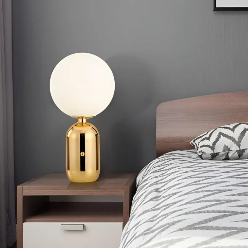 1 Light Handblown Aballs Table Lamp Electroplate Nordic tag1