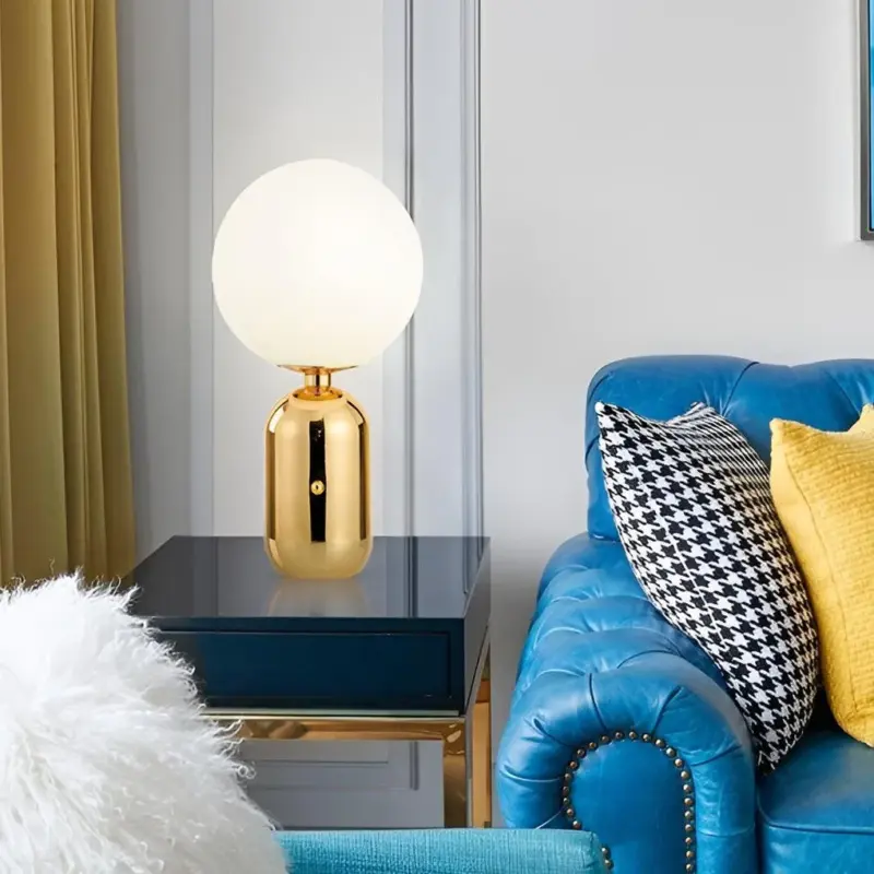 1 Light Handblown Aballs Table Lamp Electroplate Nordic tag1