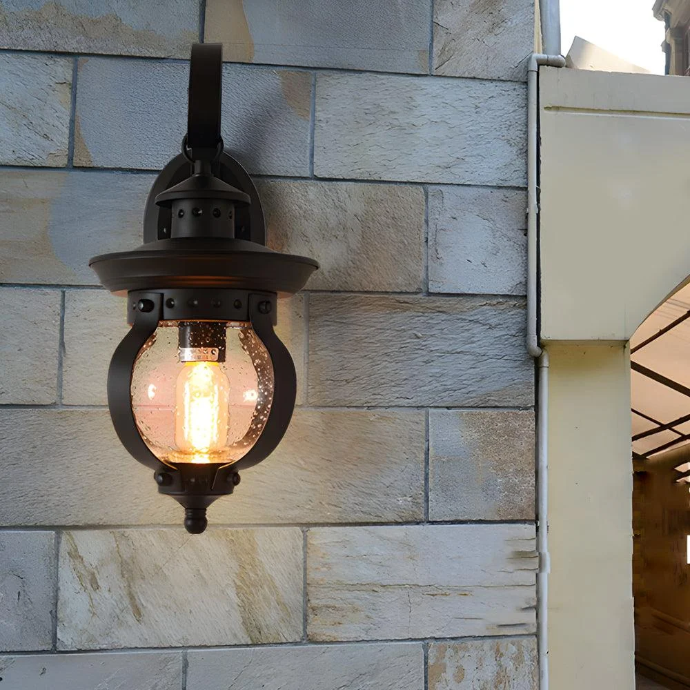 1-Light LED Outdoor Wall Lantern with Curved Arm -  - #tag1#
