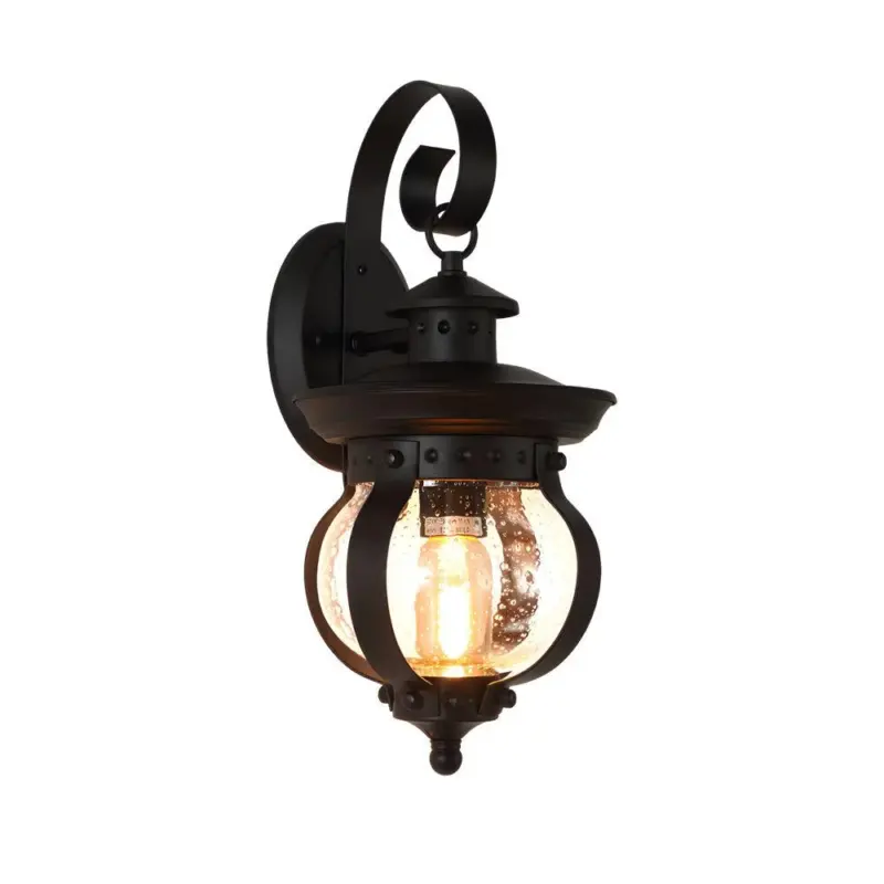 1 Light LED Outdoor Wall Lantern with Curved Arm tag1