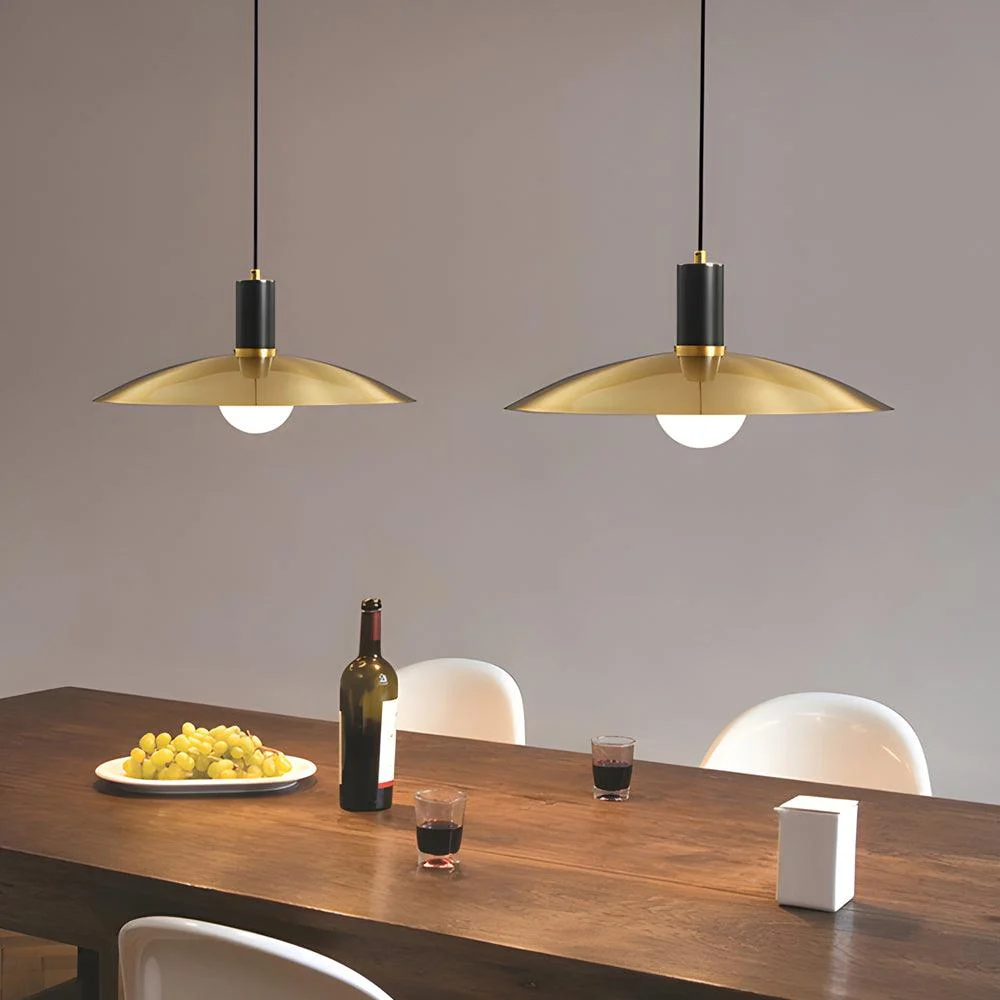 1-Light Mid-Century Brass Pendant Lamp -  - #tag1#