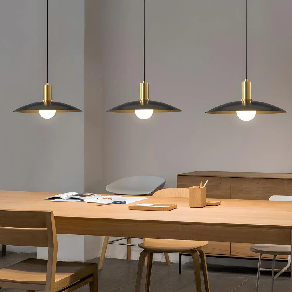 1-Light Mid-Century Brass Pendant Lamp -  - #tag1#