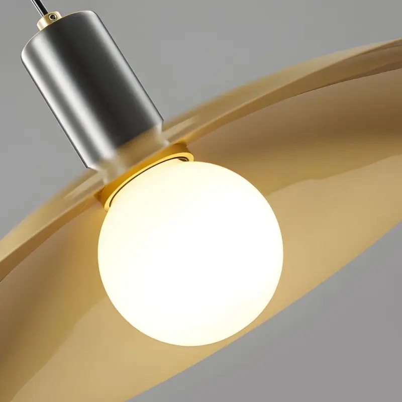 1 Light Mid Century Brass Pendant Lamp tag1
