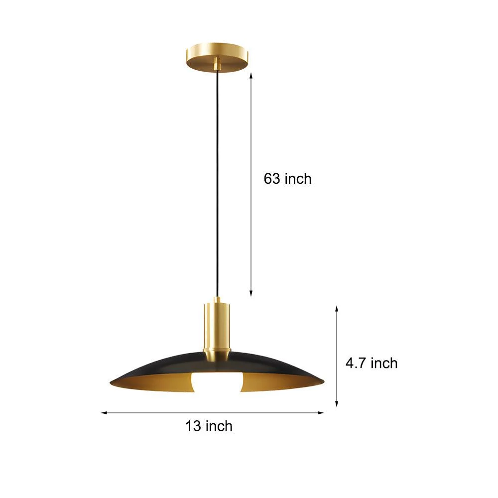 1-Light Mid-Century Brass Pendant Lamp -  - #tag1#