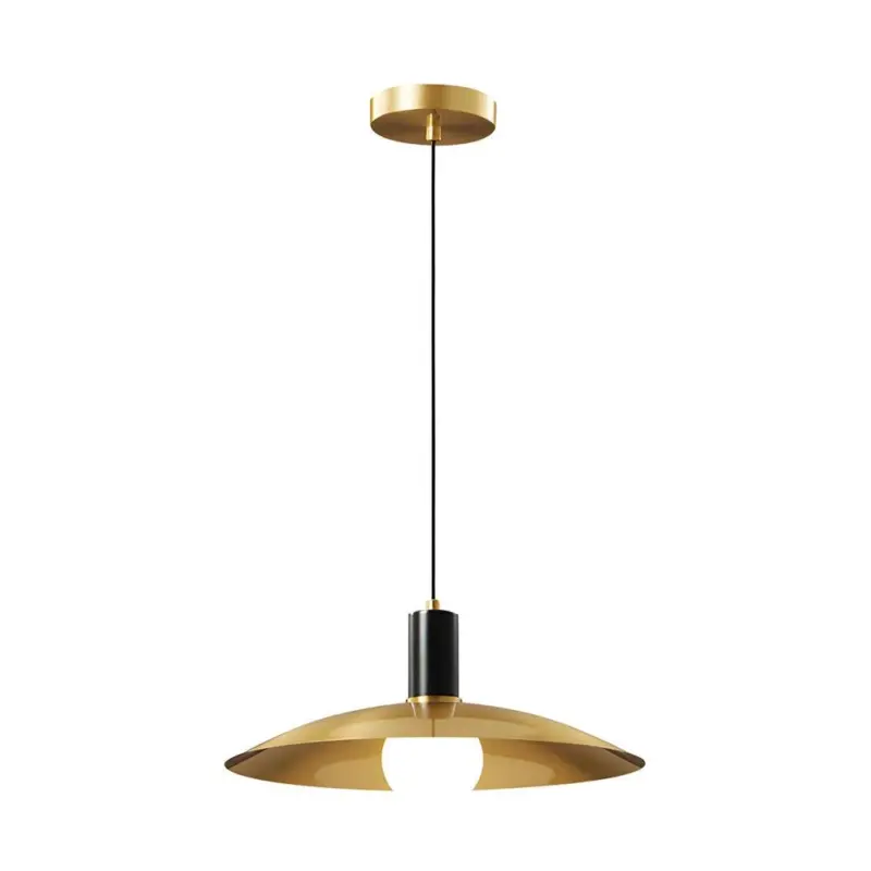 1 Light Mid Century Brass Pendant Lamp tag1