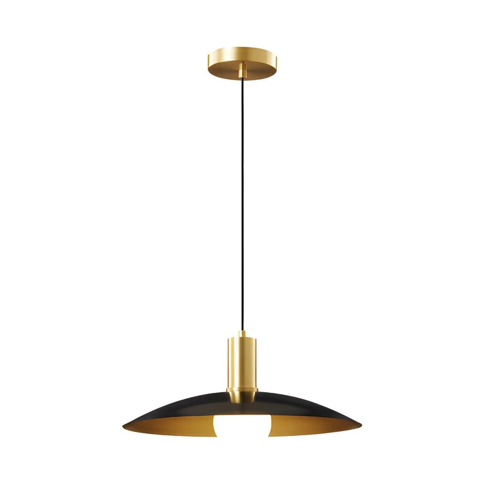 1-Light Mid-Century Brass Pendant Lamp -  - #tag1#