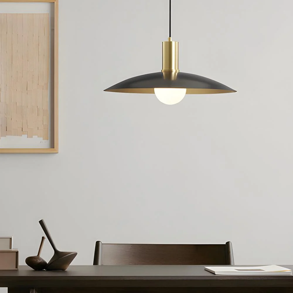 1-Light Mid-Century Brass Pendant Lamp -  - #tag1#