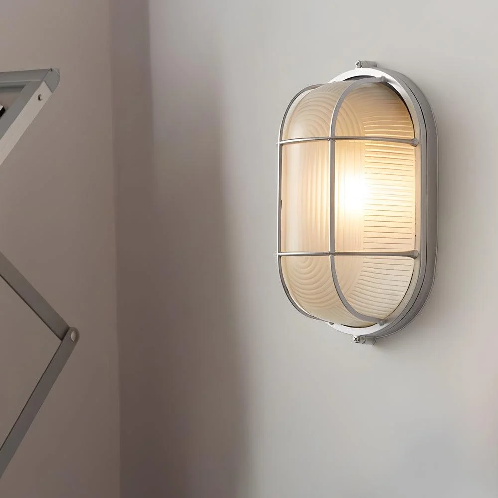 1-Light Retro Industrial Oval/Round Outdoor Wall Lamp -  - #tag1#