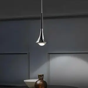 1-Light Water Drop Metal LED Nordic Stair Pendant Light