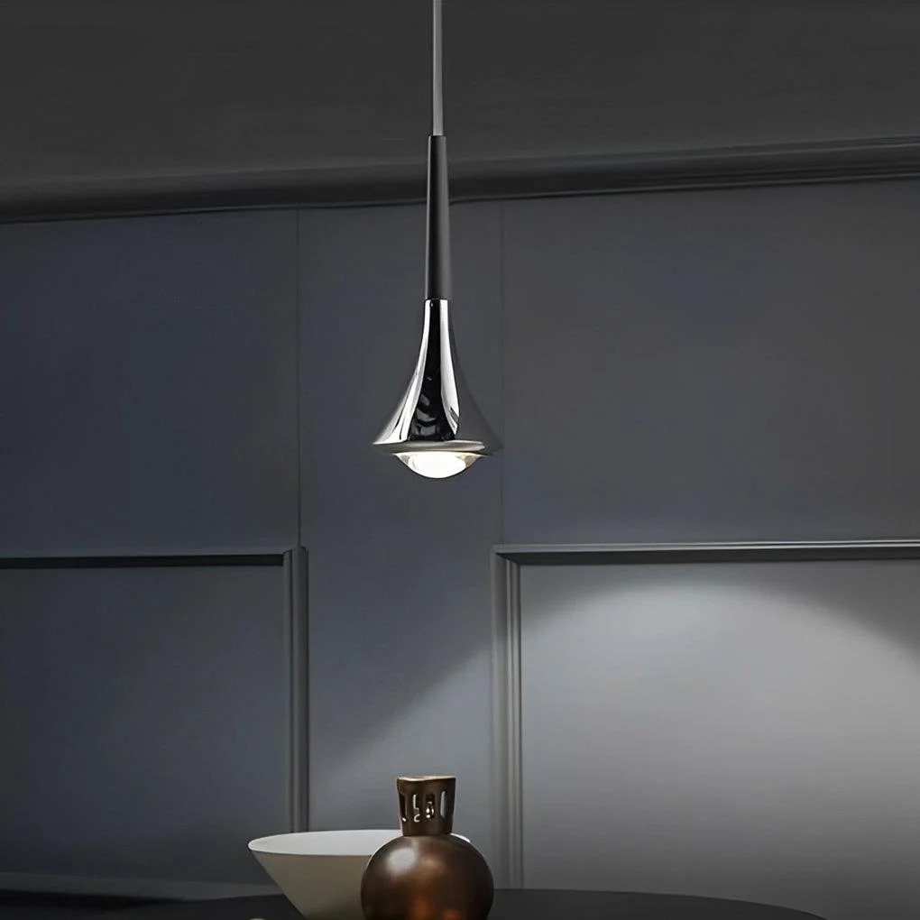1-Light Water Drop Metal LED Nordic Stair Pendant Light -  - #tag1#
