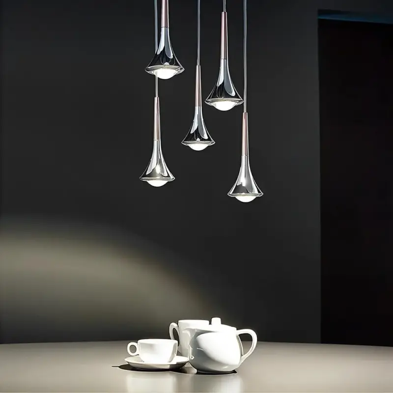 1 Light Water Drop Metal LED Nordic Stair Pendant Light tag1