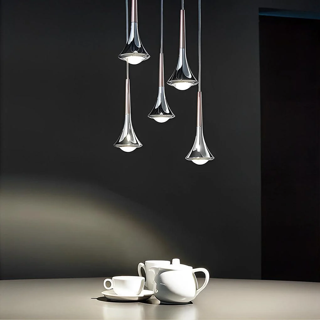 1-Light Water Drop Metal LED Nordic Stair Pendant Light -  - #tag1#