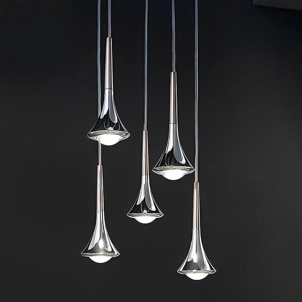 1-Light Water Drop Metal LED Nordic Stair Pendant Light -  - #tag1#