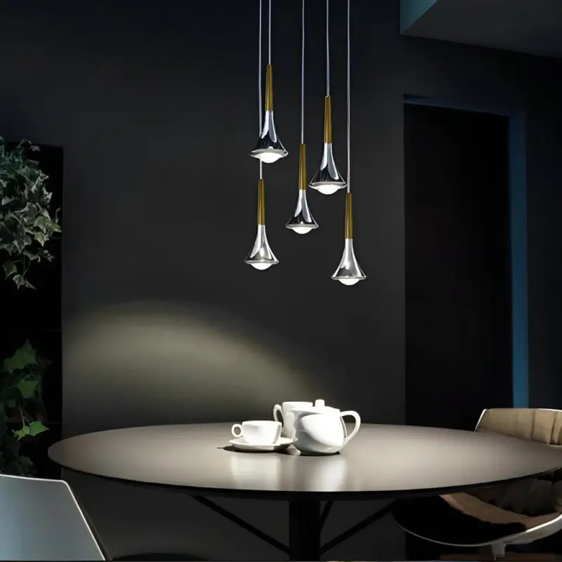 1 Light Water Drop Metal LED Nordic Stair Pendant Light tag1