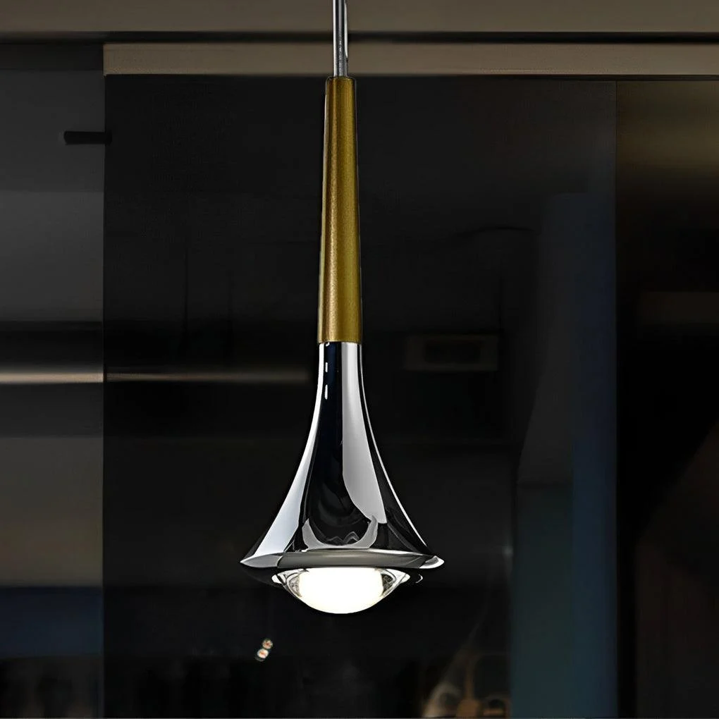 1-Light Water Drop Metal LED Nordic Stair Pendant Light -  - #tag1#