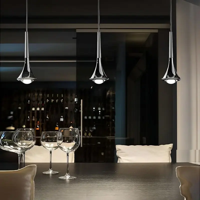 1 Light Water Drop Metal LED Nordic Stair Pendant Light tag1