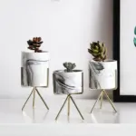 1-PC-Nordic-Minimalism-Style-Marble-Pattern-Golden-Ceramics-Iron-Art-Vase-Tabletop-Flower-Pot-Home 1 PC Nordic Minimalism Style Marble Pattern Golden Ceramics Iron Art Vase Tabletop Flower Pot Home