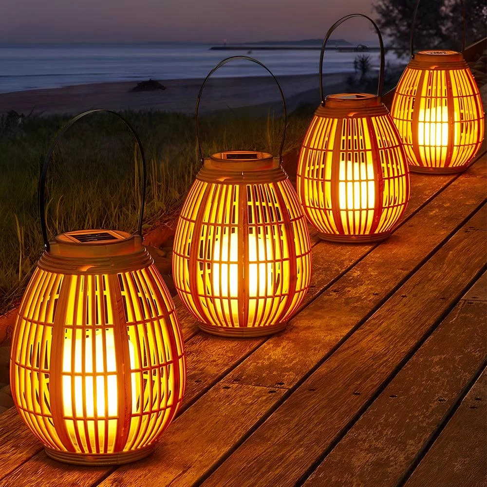 1-Pack Portable Waterproof Candle Holder Outdoor Solar Lanterns -  - #tag1#