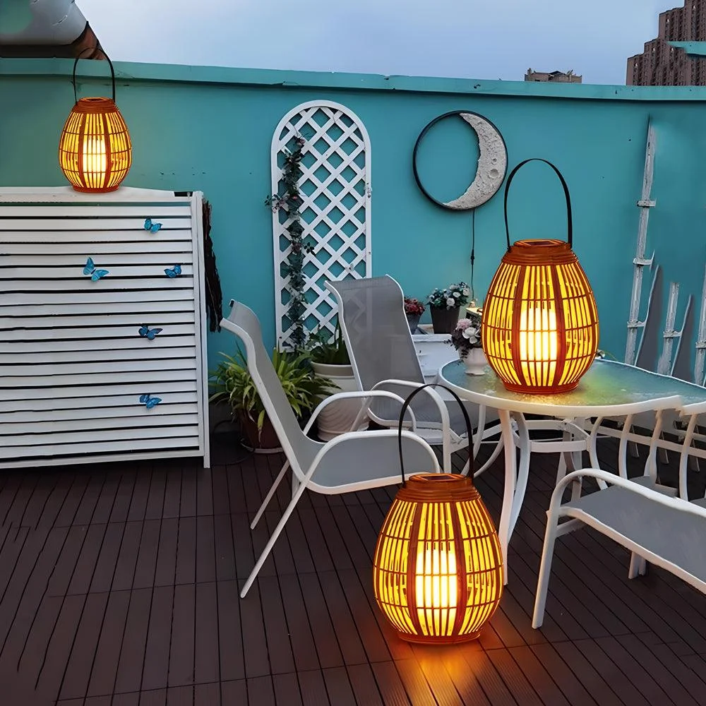 1-Pack Portable Waterproof Candle Holder Outdoor Solar Lanterns -  - #tag1#