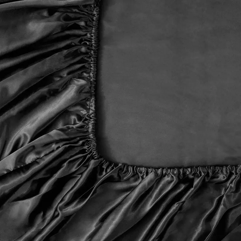 1 Piece Satin Fitted Sheet Only Classic Luxury Silky Soft Bed Sheets Solid Color