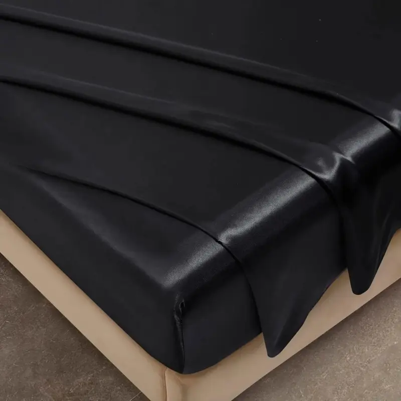 1 Piece Satin Fitted Sheet Only Classic Luxury Silky Soft Bed Sheets Solid Color 4f975485 ce58 414d ab14 e10b30d0e18c
