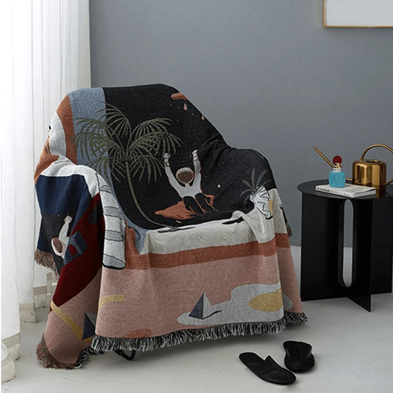 1 Main Fantasy Throw Blanket For Sofa Travel Airplane Blanket Weighted Blanket Space Travel Pattern Simple Carpet Tapestry Bedspread