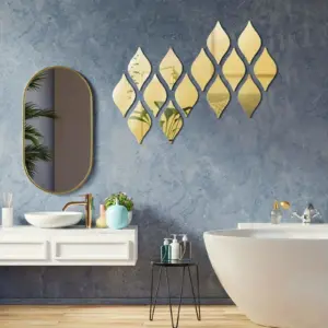 10/20/30pcs Water Drop Mirror Stickers, Acrylic Mirror Wall Stickers, Removable Acrylic Wall Sticker 3D DIY