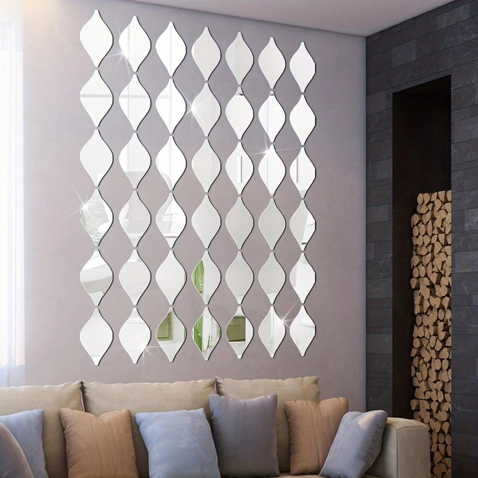 10/20/30pcs Water Drop Mirror Stickers, Acrylic Mirror Wall Stickers, Removable Acrylic Wall Sticker 3D DIY - - #tag1#