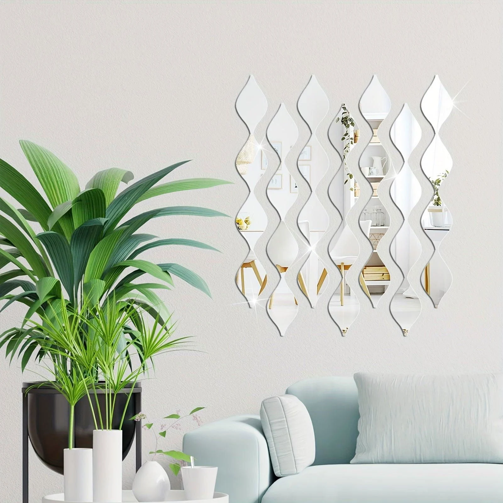 10/20/30pcs Water Drop Mirror Stickers, Acrylic Mirror Wall Stickers, Removable Acrylic Wall Sticker 3D DIY -  - #tag1#