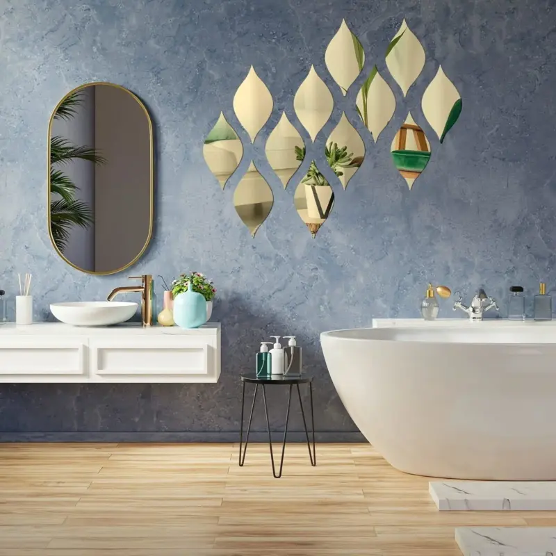 10 20 30pcs Water Drop Mirror Stickers Acrylic Mirror Wall Stickers Removable Acrylic Wall Sticker 3D DIY tag1