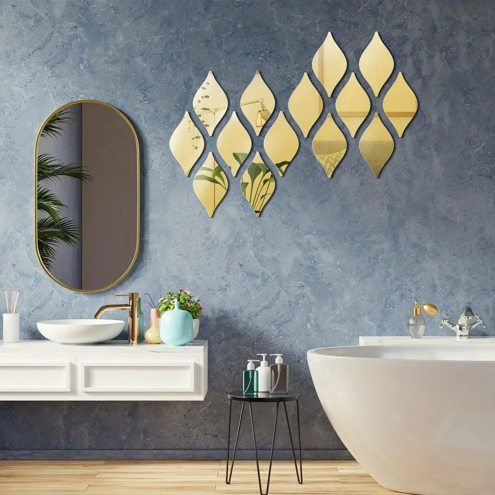 10/20/30pcs Water Drop Mirror Stickers, Acrylic Mirror Wall Stickers, Removable Acrylic Wall Sticker 3D DIY -  - #tag1#