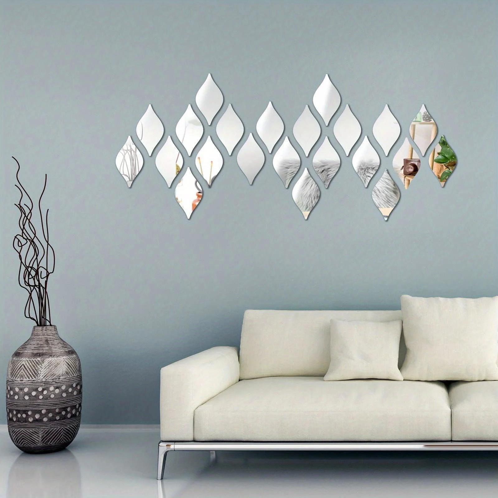 10/20/30pcs Water Drop Mirror Stickers, Acrylic Mirror Wall Stickers, Removable Acrylic Wall Sticker 3D DIY -  - #tag1#