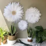 100 Hand woven Room Decoration Handmade Feather Sunflowers Shape Nordic Style Wall Hanging Decoration Habitacion Decoracion
