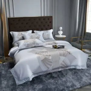 Homeko Eclectic Linear Printed Silky Egyptian Cotton Bedding Set
