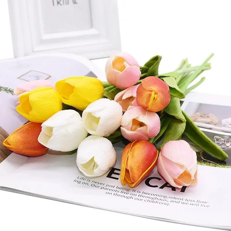 10 Heads Tulips Artificial Flowers -